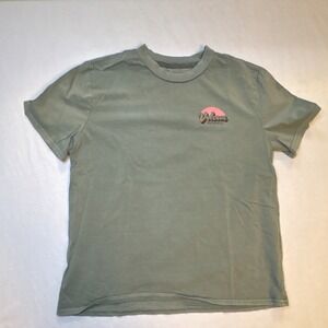 Volcom Boys Organic Cotton Logo T-Shirt Green Crew Neck Short Sleeve Size M